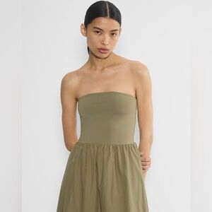 Aritzia brand new never worn private poplin dress olive XS
